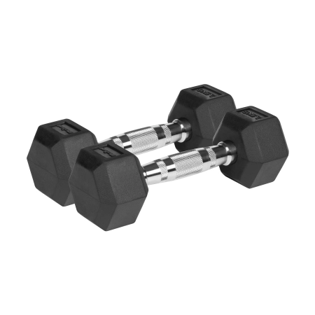 Hantle żeliwne gumowane HEX 2x2.5 kg REBEL ACTIVE