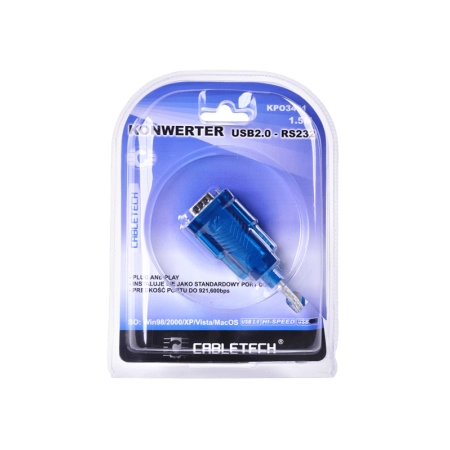 Kabel konwerter USB 2.0 - RS232 (DB9M)