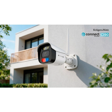 Kamera WiFi zewnętrzna Kruger&Matz Connect C190, 2K, Tuya, Smart Life, ONVIF