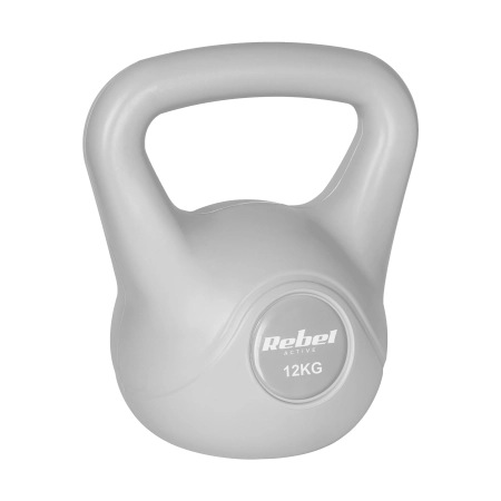 Kettlebell bitumiczny 12 kg szary  REBEL ACTIVE