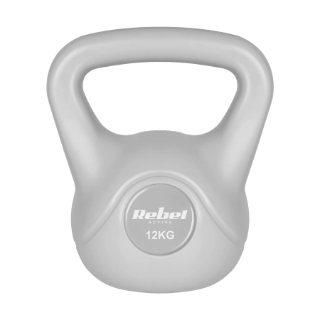 Kettlebell bitumiczny 12 kg szary  REBEL ACTIVE