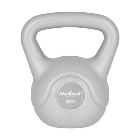 Kettlebell bitumiczny 2 kg szary  REBEL ACTIVE