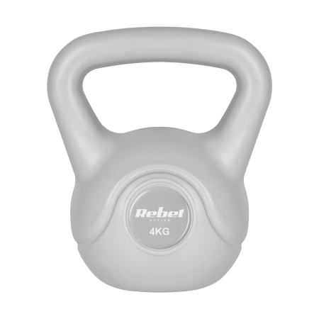 Kettlebell bitumiczny 4 kg szary  REBEL ACTIVE