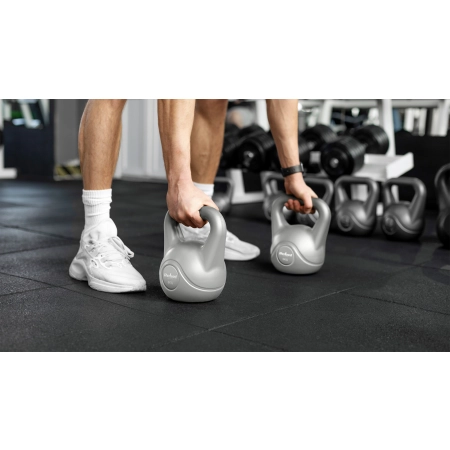 Kettlebell bitumiczny 4 kg szary  REBEL ACTIVE