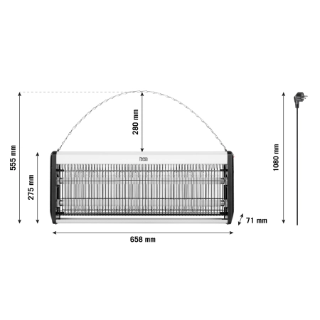 Lampa owadobójcza TEESA rażąca 36W(2x18W)