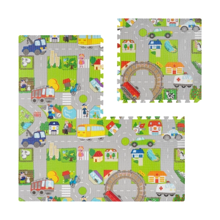 Mata edukacyjna dla dzieci, puzzle 120 x 120 cm, samochody