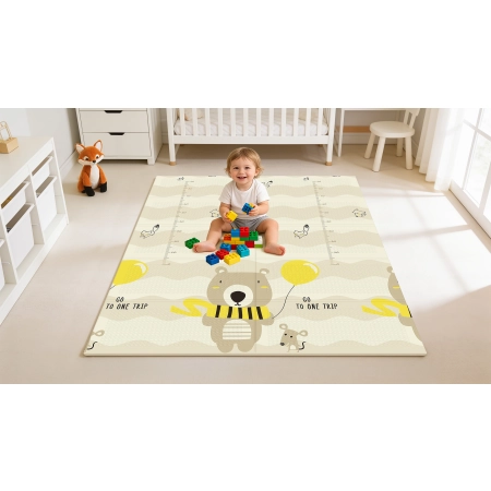 Mata edukacyjna dla niemowląt 180 x 120 cm, misie