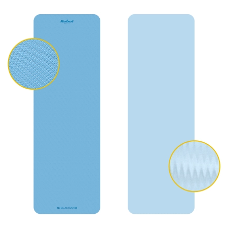 Mata gimnastyczna do ćwiczeń joga, pilates, fitness, 183x61cm, grubość 1cm, materiał TPE, niebieska, REBEL ACTIVE