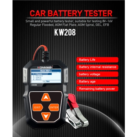Miernik baterii Konnwei KW208