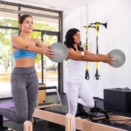 Mini piłka gimnastyczna do pilates rehabilitacyjna 25cm, kolor szary , REBEL ACTIVE