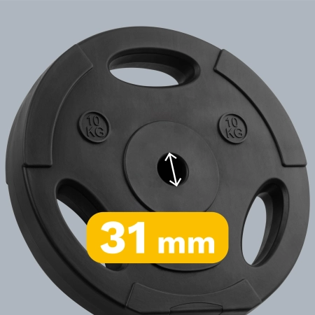 Obciążenie bitumiczne zestaw 2x10kg, otwór 31mm, talerz z uchwytami, REBEL ACTIVE
