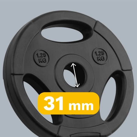 Obciążenie bitumiczne zestaw 4x1.25kg, otwór 31mm, talerz z uchwytami, REBEL ACTIVE