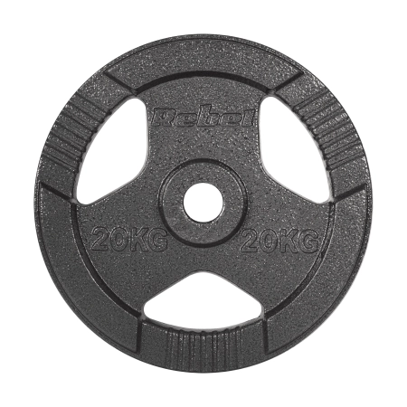 Obciążenie żeliwne olimpijskie 20kg, otwór 51mm, talerz z uchwytami, REBEL ACTIVE