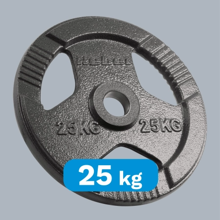 Obciążenie żeliwne olimpijskie 25kg, otwór 51mm, talerz z uchwytami, REBEL ACTIVE