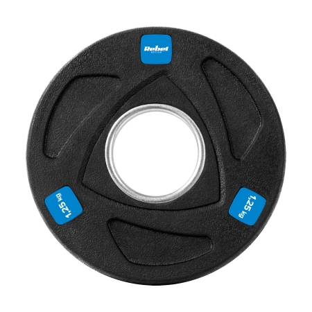 Obciążenie żeliwne olimpijskie gumowane zestaw 30kg ( 8x1.25kg + 4x2.5kg + 2x5kg ), otwór 51mm , REBEL ACTIVE