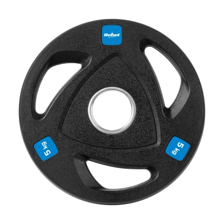 Obciążenie żeliwne olimpijskie gumowane zestaw 4x5kg, otwór 51mm , REBEL ACTIVE