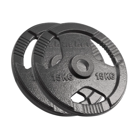 Obciążenie żeliwne olimpijskie zestaw 2x15kg, otwór 51mm, talerz z uchwytami, REBEL ACTIVE