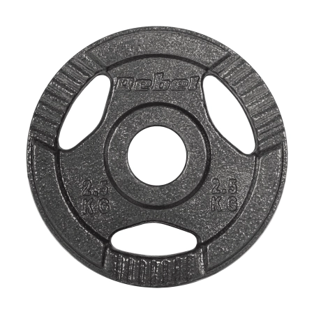 Obciążenie żeliwne olimpijskie zestaw 4x2.5kg, otwór 51mm, talerz z uchwytami, REBEL ACTIVE