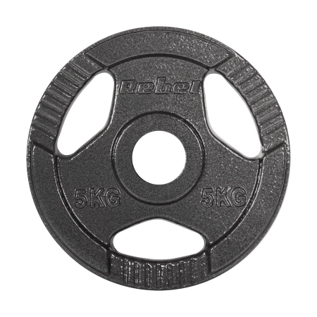 Obciążenie żeliwne olimpijskie zestaw 4x5kg, otwór 51mm, talerz z uchwytami, REBEL ACTIVE