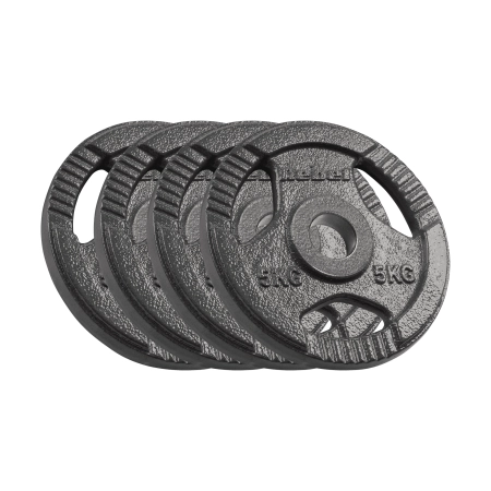 Obciążenie żeliwne olimpijskie zestaw 4x5kg, otwór 51mm, talerz z uchwytami, REBEL ACTIVE