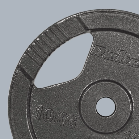 Obciążenie żeliwne zestaw 2x10kg, otwór 31mm, talerz z uchwytami, REBEL ACTIVE