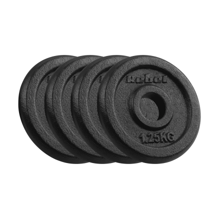Obciążenie żeliwne zestaw 4x1.25kg, otwór 31mm, talerz klasyczny, REBEL ACTIVE
