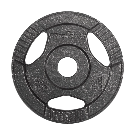 Obciążenie żeliwne zestaw 4x2.5kg, otwór 31mm, talerz z uchwytami, REBEL ACTIVE