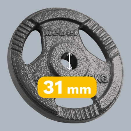 Obciążenie żeliwne zestaw 4x5kg, otwór 31mm, talerz z uchwytami, REBEL ACTIVE