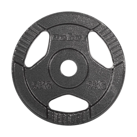 Obciążenie żeliwne zestaw 4x5kg, otwór 31mm, talerz z uchwytami, REBEL ACTIVE