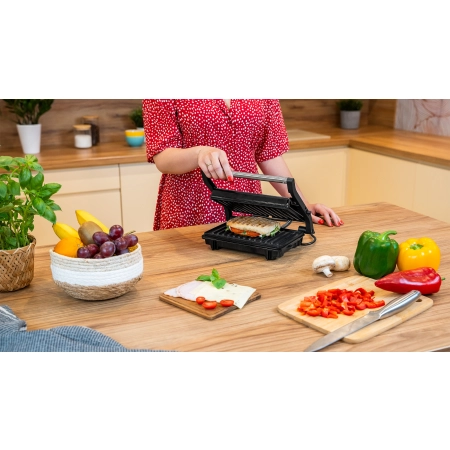 Panini grill TEESA, toster, opiekacz, 1000W, 3 pozycje