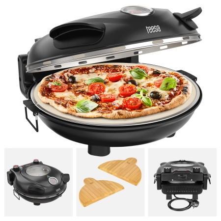 Piec do pizzy TEESA SUPREME, 1200 W, 32 cm , okienko , wyjmowany kamień