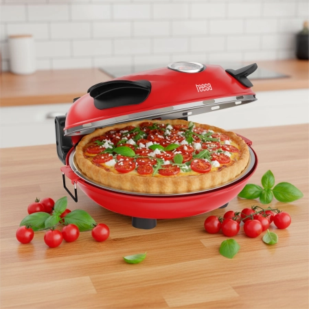 Piec do pizzy TEESA SUPREME + , 1200 W, 32 cm , okienko , wyjmowany kamień, sterowanie dwiema grzałkami