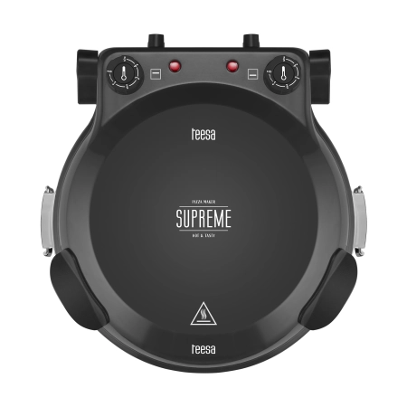 Piec do pizzy TEESA SUPREME FUN 1200W, 400 stopni, dwie grzałki, czarny