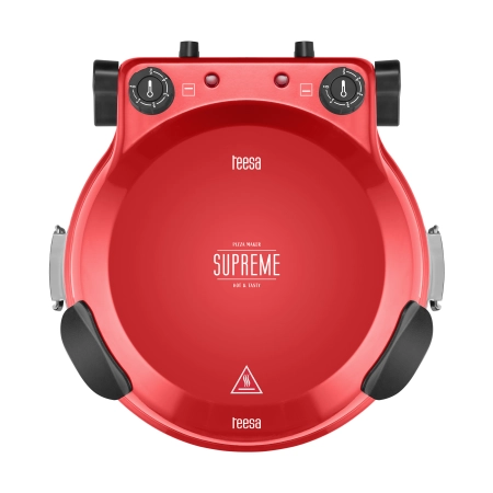 Piec do pizzy TEESA SUPREME FUN 1200W, 400 stopni, dwie grzałki , czerwony