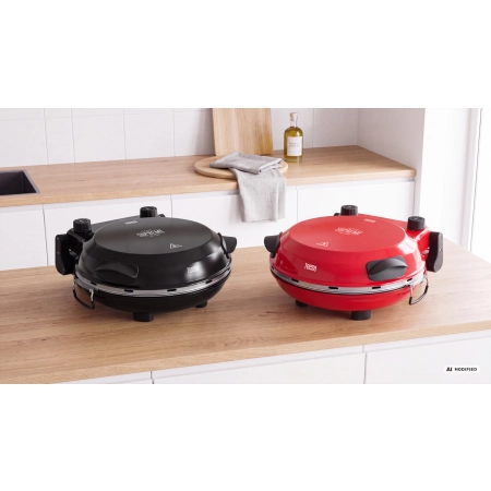 Piec do pizzy TEESA SUPREME FUN 1200W, 400 stopni, dwie grzałki , czerwony