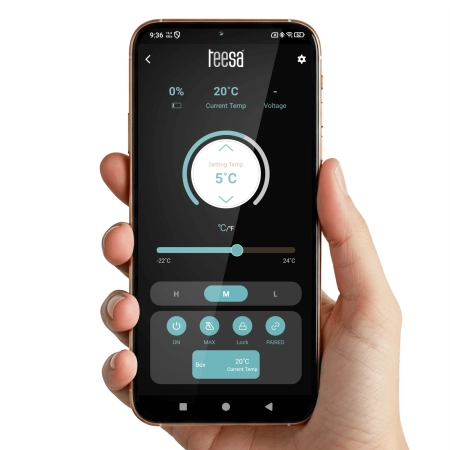 Profesjonalna lodówka turystyczna kompresorowa TEESA z funkcją mrożenia 50L DC12/24 AC 230V, duże koła i solidna rączka , Bluetooth, możliwość zasilan