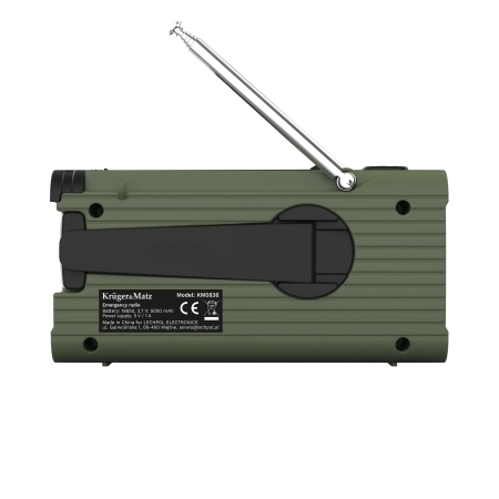 Radio solarne, przenośne radio awaryjne SOS, powerbank 5000mAh, latarka, dynamo, Kruger&Matz