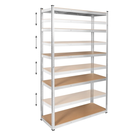 Regał metalowy magazynowy 205x120x45 srebrny Rebel