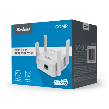 Repeater - wzmacniacz sieci bezprzewodowej 2.4+5 GHz Rebel