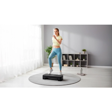 Step do aerobiku i ćwiczeń fitness, 2 stopnie, 68cm, czarny, REBEL ACTIVE