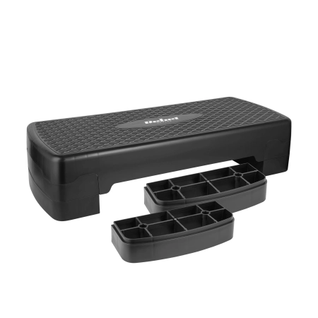 Step do aerobiku i ćwiczeń fitness, 3 stopnie, 68cm, czarny, REBEL ACTIVE