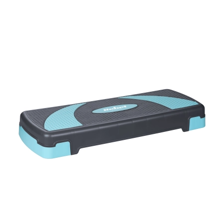 Step do aerobiku i ćwiczeń fitness, 3 stopnie, 78cm, szaro-niebieski, REBEL ACTIVE