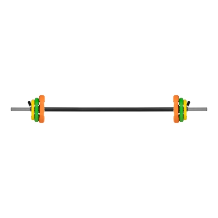 Sztanga składana z obciążeniem żeliwnym, gryf 140cm,  zestaw treningowy 20kg, REBEL ACTIVE