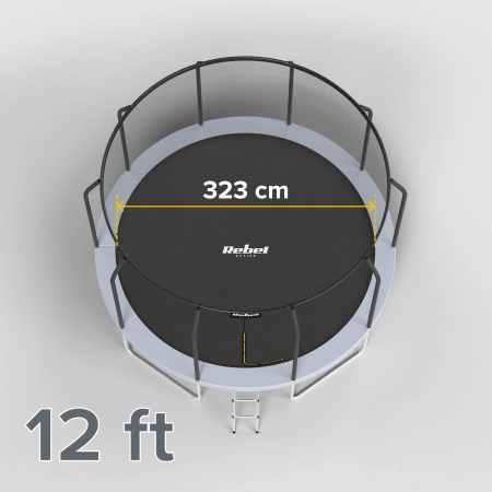 Trampolina Rebel Active PRO 12ft/366 cm, siatka, drabinka