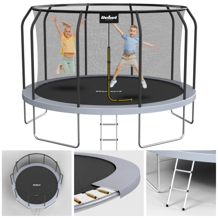 Trampolina Rebel Active PRO 12ft/366 cm, siatka, drabinka