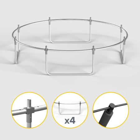 Trampolina Rebel Active PRO 8ft/244 cm, siatka, drabinka