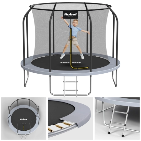 Trampolina Rebel Active PRO 8ft/244 cm, siatka, drabinka