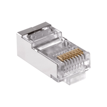 Wtyk telefon.  RJ45  8P 8C(drut)przelotowy CAT.6E ekranowany