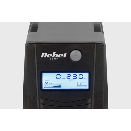 Zasilacz awaryjny komputerowy UPS REBEL model Nanopower Plus 650 ( offline, 650VA / 360W , 230 V , 50Hz , LCD , USB , RJ45 )