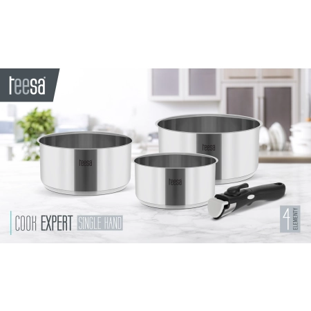 Zestaw garnków z odłączaną rączką TEESA COOK EXPERT SINGLE HAND